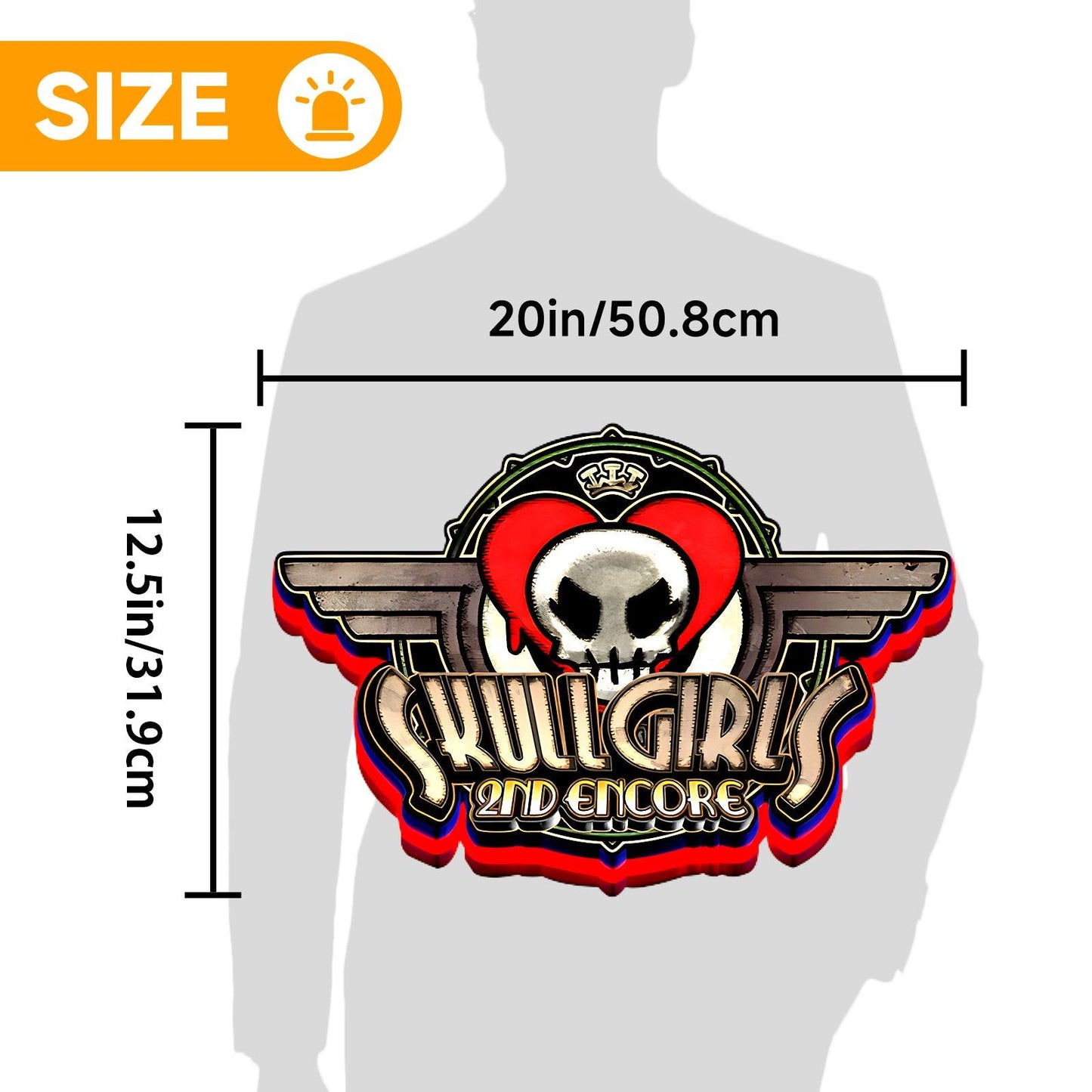 Skullgirls 2nd Encore Game Logo Lightbox LED signe personnalisé pour la décoration