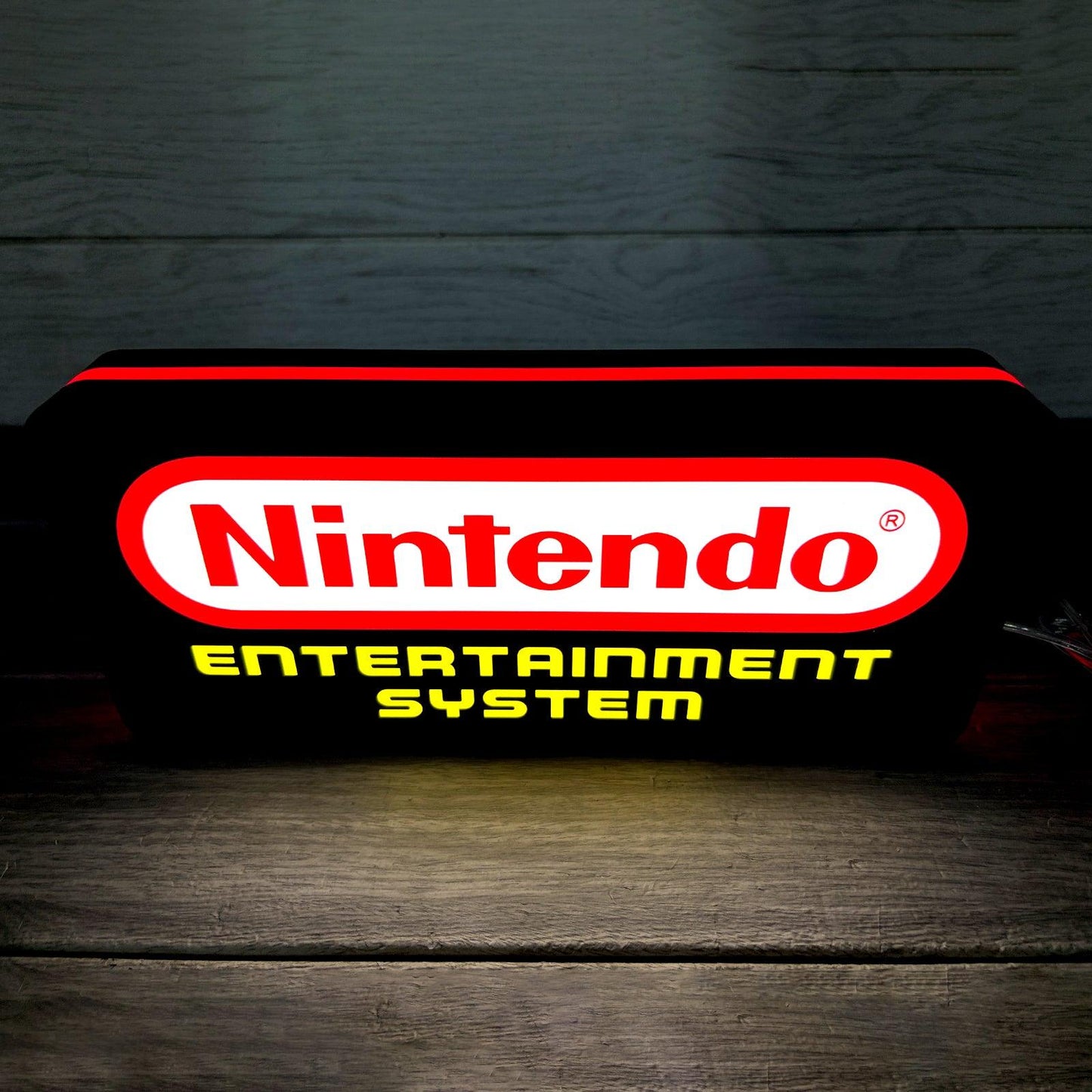 Nintendo Entertainment System Logo Night Lights SNES Video Game Light  3D Printed Lightbox