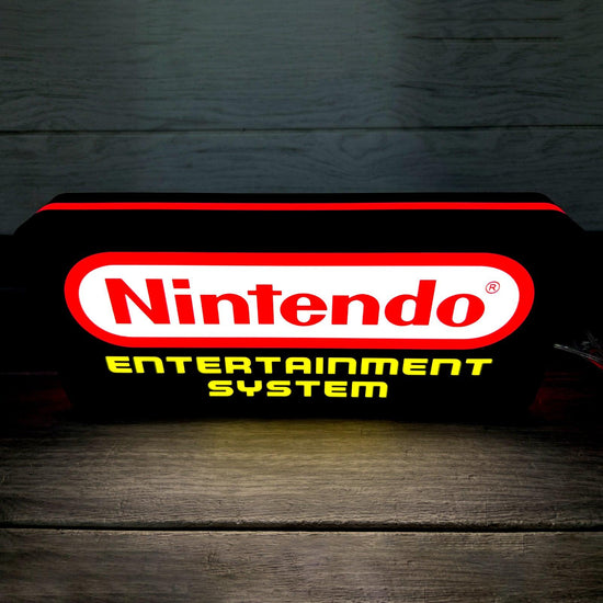 Nintendo Entertainment System Logo Night Lights SNES Video Game Light  3D Printed Lightbox