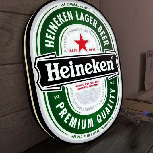 Beer Logo 3D Lightbox, Wall Hangable Art for Man Cave LED, Famous Beer Neon Signs, Functional Dimmer, 5V, USB Compatible - FYLZGO Signs