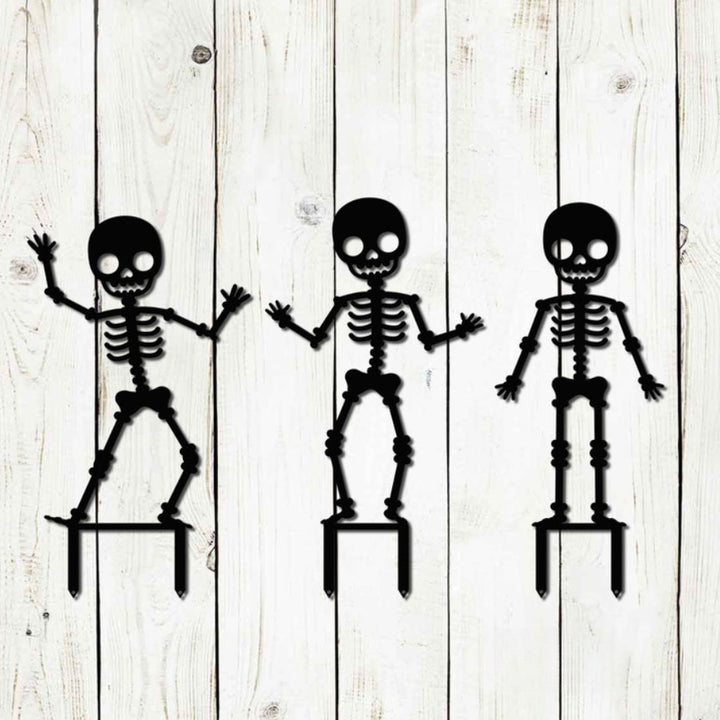 Skeleton Metal Yard Stakes, Halloween Decor, Halloween Yard Decoration, Halloween Yard Decor