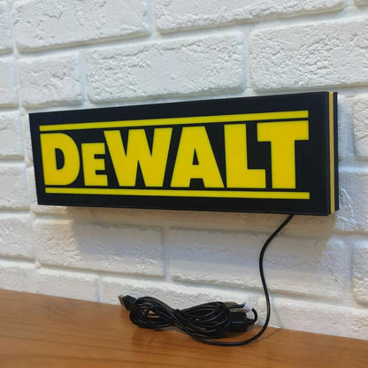 DeWalt Tool LED Lightbox Fully Dimmable & Powered by USB Different Sizes - FYLZGO Signs