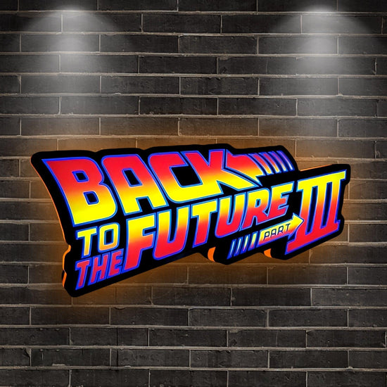 Back To The Future Logo LED Lightbox 3D Print Decortion Night Lights Illuminated Gaming Room