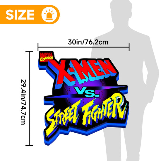 X-MAN VS Street Fight Marvel 3D Printed LED Lightbox for Gaming Room Decor