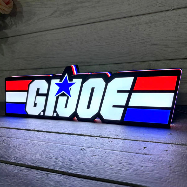 G.I. Joe Sign et Cobra G.I. Panneau Lightbox imprimé en 3D Joe Panneau LED imprimé en 3D G.I. Joe Décoration