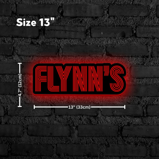 Flynn's Arcade LED Sign, Great Nostalgic Decoration, Fully Dimmable & Powered by USB