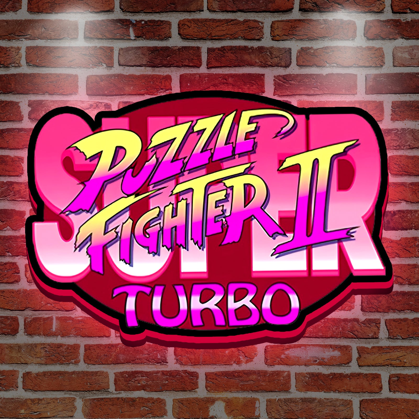 Super Puzzle Fighter II 3D Printed LED Lightbox for Gaming Room Decor