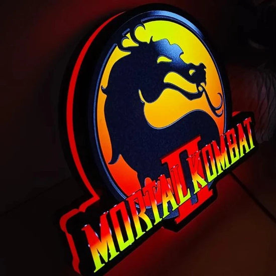 Custom Amazing Gaming LED Night Light box Mortal Kombat Logo 3D Print Desktop Lightbox - FYLZGO Signs