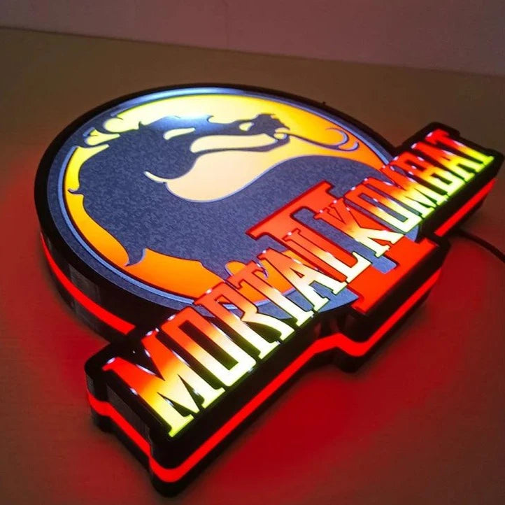 Custom Amazing Gaming LED Night Light box Mortal Kombat Logo 3D Print Desktop Lightbox - FYLZGO Signs