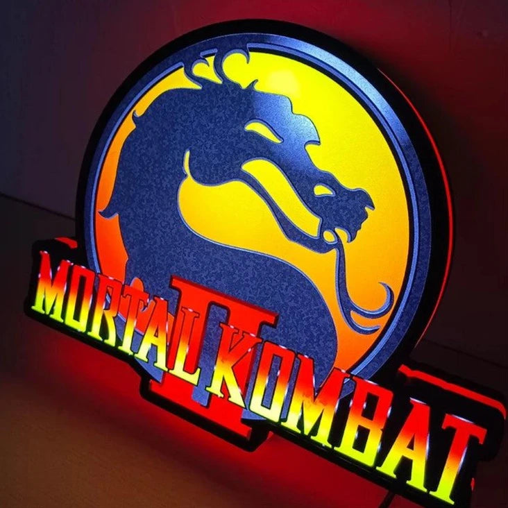 Custom Amazing Gaming LED Night Light box Mortal Kombat Logo 3D Print Desktop Lightbox - FYLZGO Signs