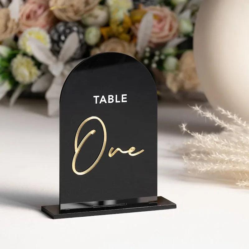 Black Acrylic Table Numbers Frosted Acrylic Sign Wedding Table Decor Wedding Signage Gold Table Numbers White Table Numbers - FYLZGO Signs