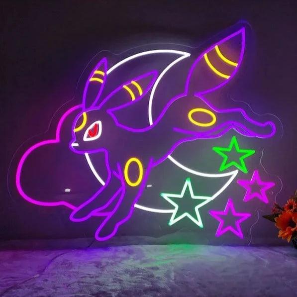 Slyveon Neon Sign Anime Neon Sign Cute and Kawaii Slyveon Gorgeous Game Room Light Wall Art Neon Sign Bedroom Neon Lights - FYLZGO Signs