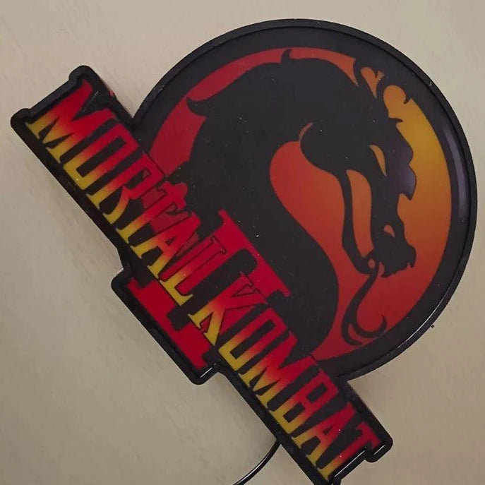 Custom Amazing Gaming LED Night Light box Mortal Kombat Logo 3D Print Desktop Lightbox - FYLZGO Signs