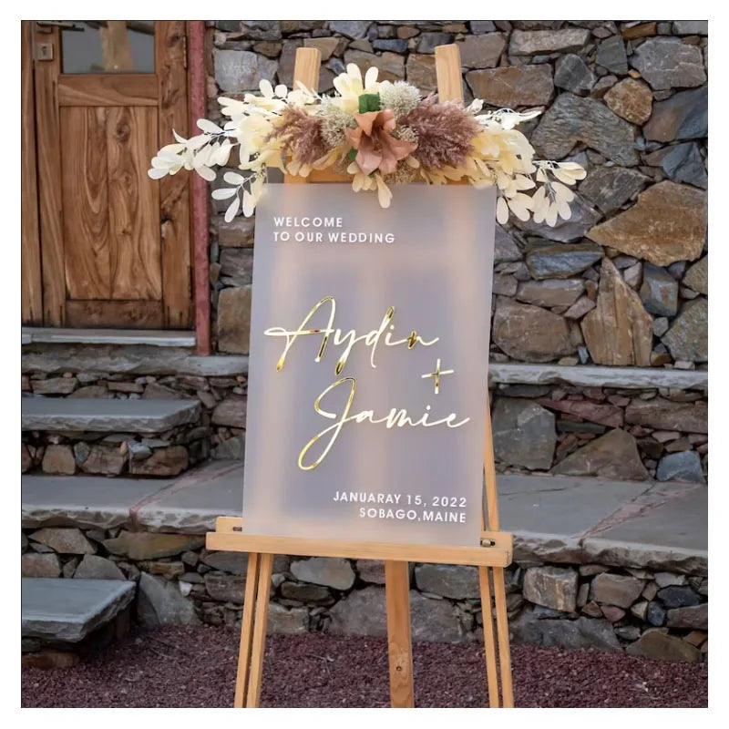Custom 3D Frosted Acrylic Wedding Welcome Garden Backdrop Sign Wedding Decoration Sign Board Country Wedding accessories - FYLZGO Signs