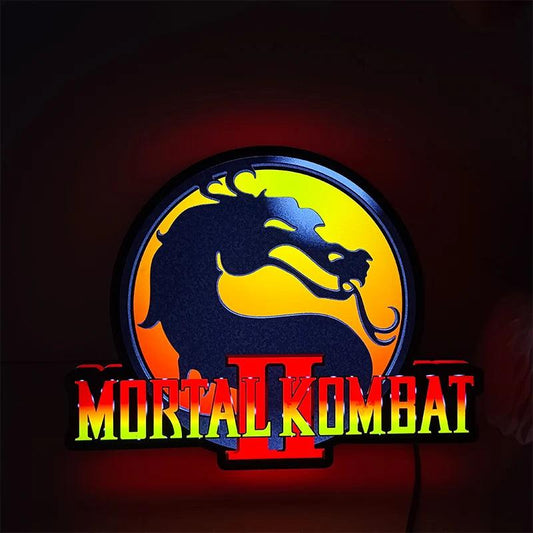 Custom Amazing Gaming LED Night Light box Mortal Kombat Logo 3D Print Desktop Lightbox Wall Decor Best Gift