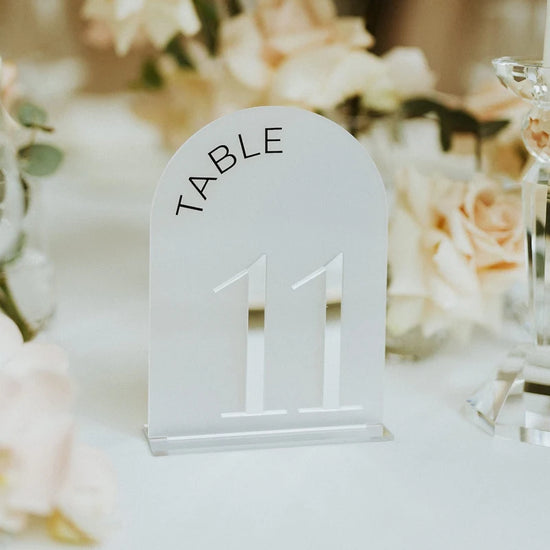 Arch Acrylic Table Numbers with Stands,3D Silver Mirror Table Signs,Frosted Acrylic Wedding Table Signs,Wedding Reception Decor