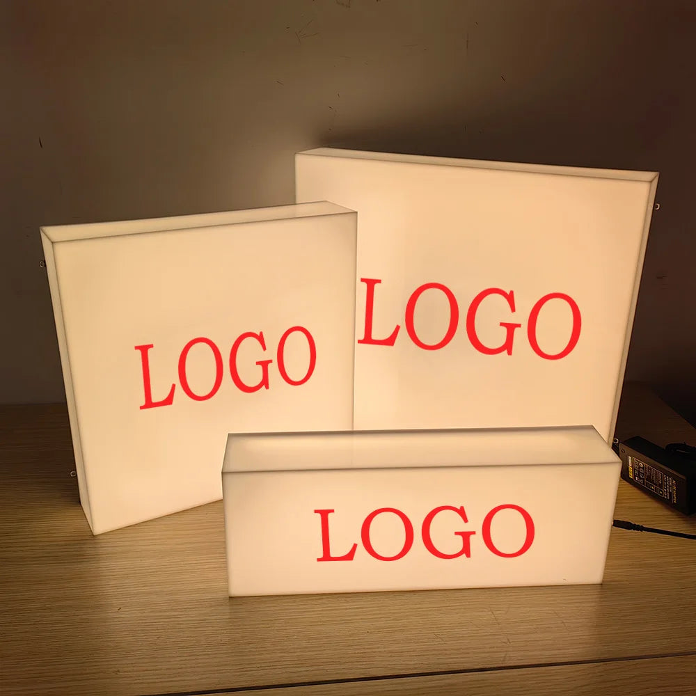 Business Signs Custom Light Sign for Company Shop Indoor Outdoor Wall Lamp Customised Signage Logo Signboard Advertising Ligting