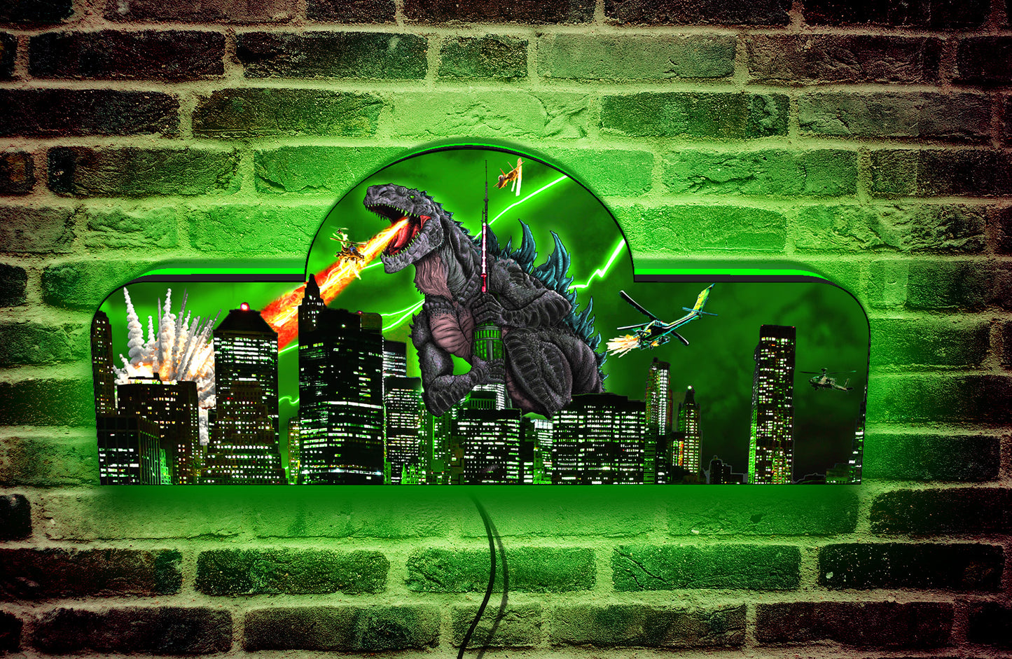 Godzilla 70e anniversaire Pinball Topper LED Lightbox Édition Limitée