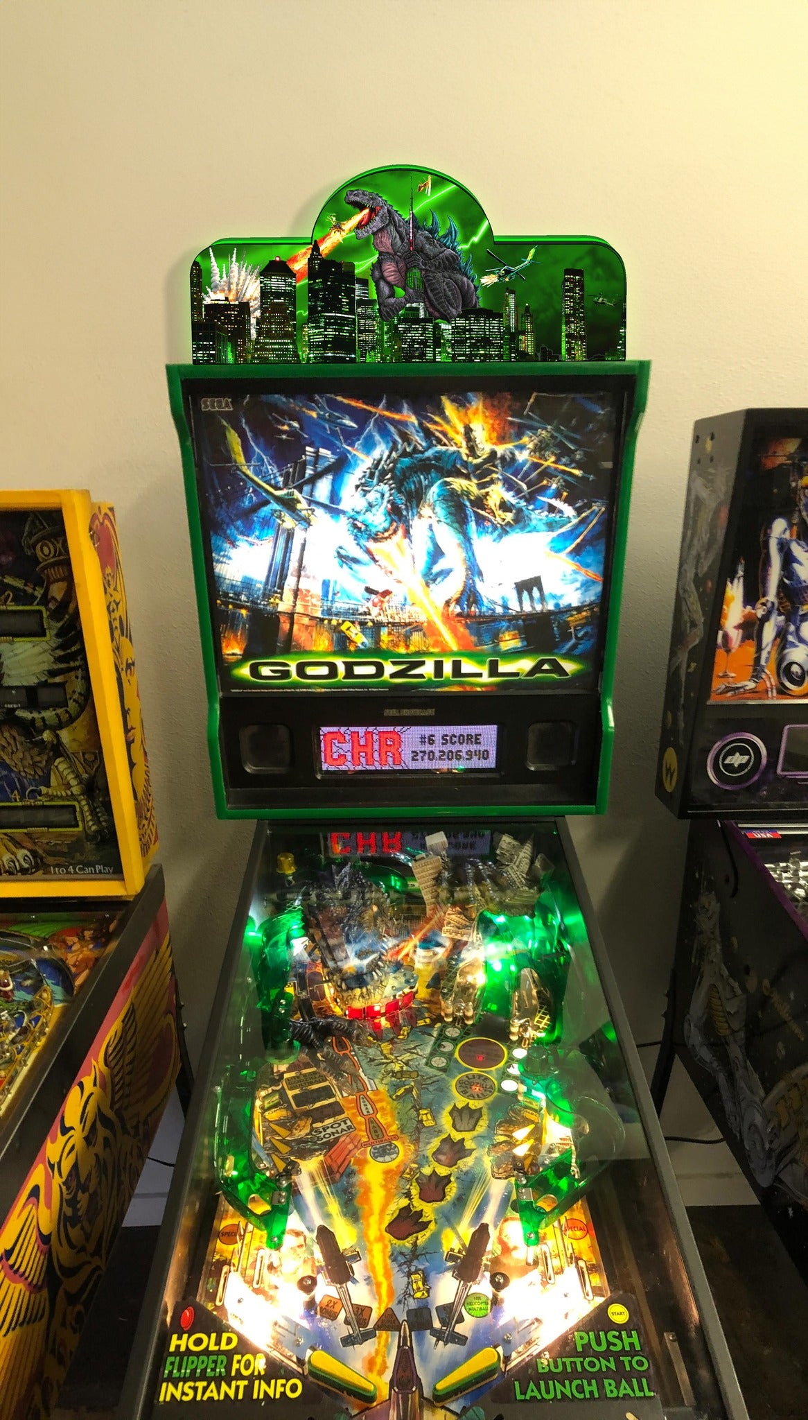 Godzilla 70e anniversaire Pinball Topper LED Lightbox Édition Limitée