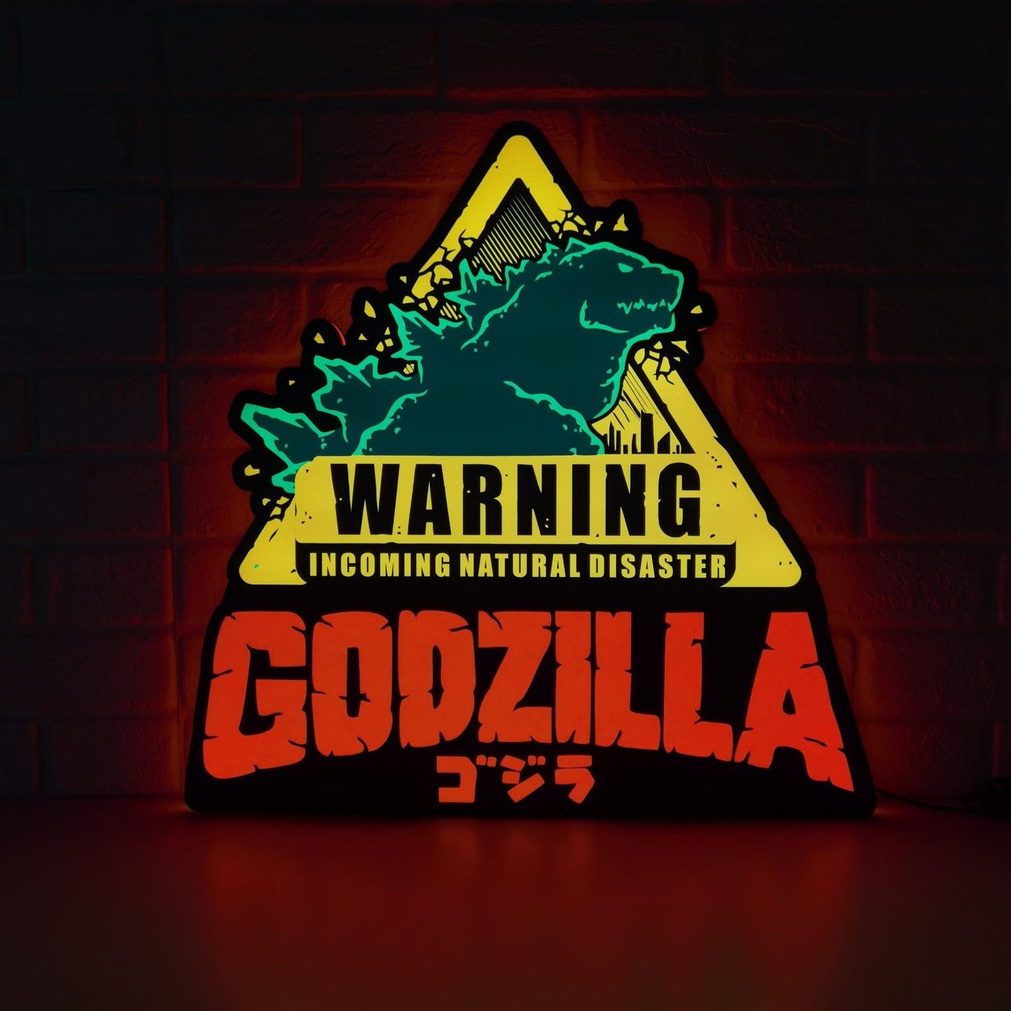 Ultra Rare Godzilla Warning Pinball Top LED Light Box Limited Edition