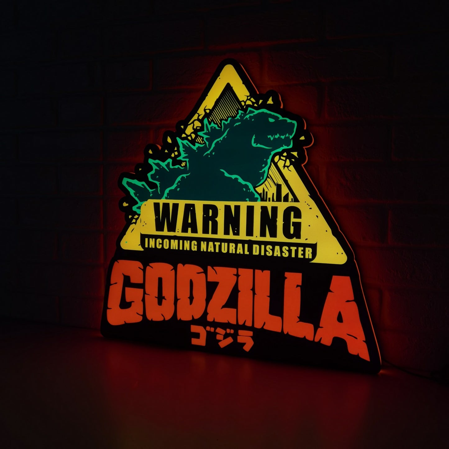 Ultra Rare Godzilla Warning Pinball Top LED Light Box Limited Edition