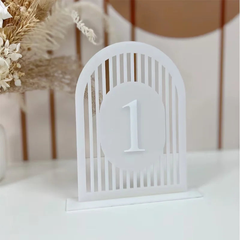 Gold Mirror Table Number Arch Table Numbers Acrylic Gateway Table Number Double-layered Table Number Wedding Party Table Decor