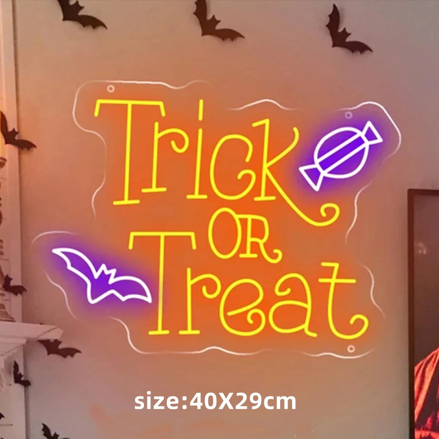 Halloween Neon Sign Halloween Party Decorations Funky Neon Sign Halloween LED Light Halloween Neon Sign Spooky Wall Decoration