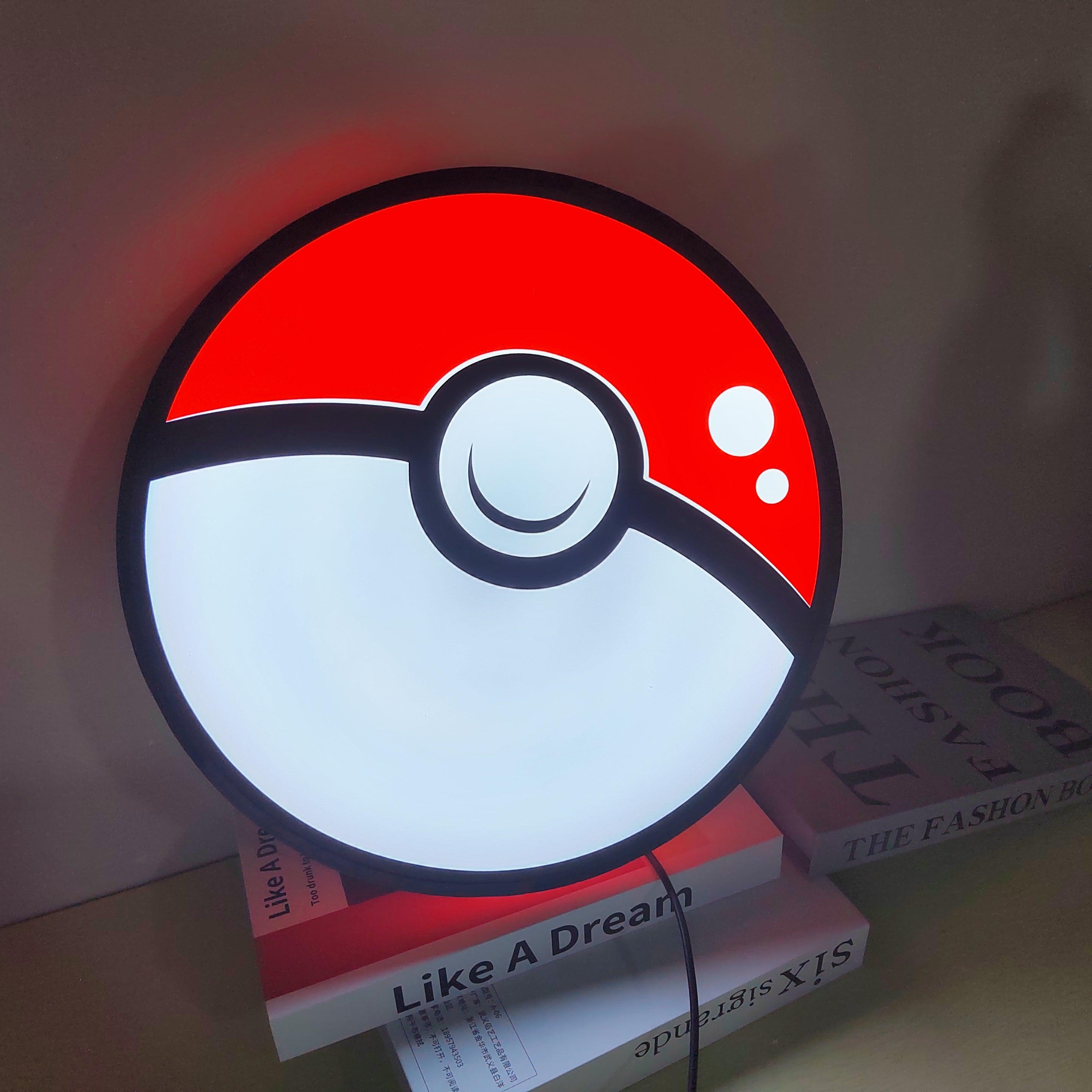 Poké Ball Logo Lightbox Custom Wall Decor for Business Shop Hanging Art 12 Inches Kids Nightlight 3D Print Gift Light - FYLZGO Signs