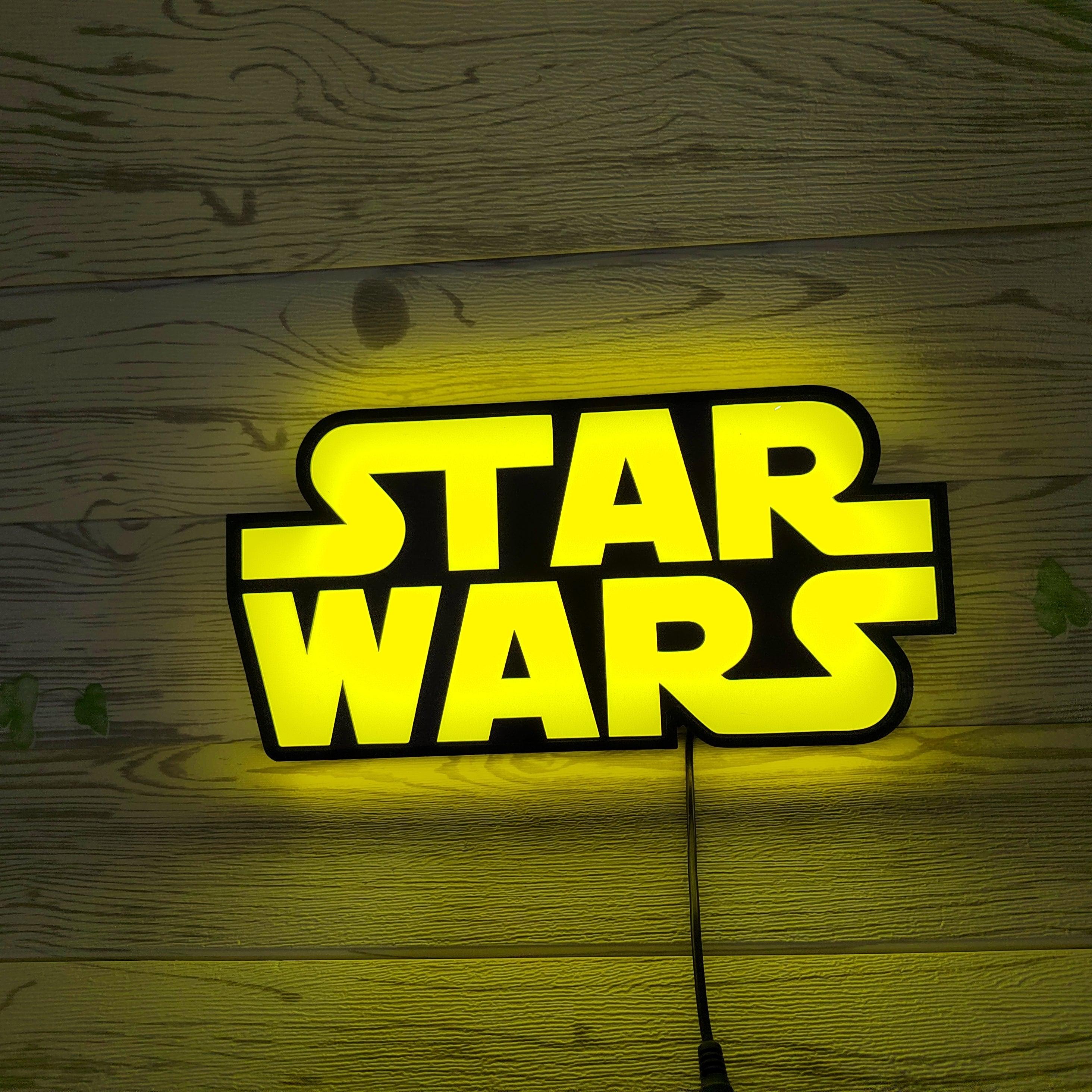 Star Wars Logo 3D Imprimé Lightbox fait à la main, Cadeaux Star Wars pour femme et homme