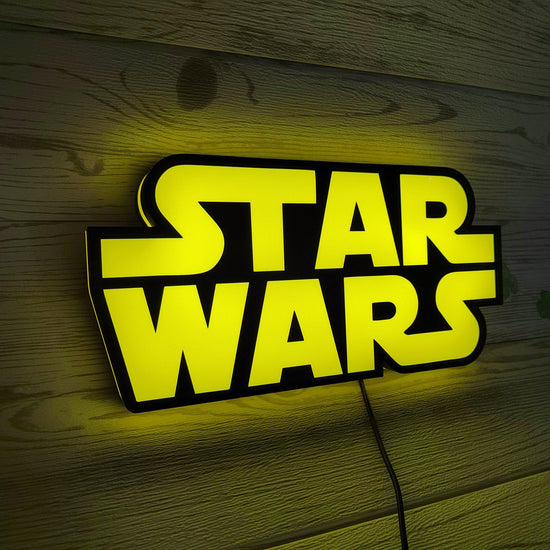 Star Wars Logo 3D Imprimé Lightbox fait à la main, Cadeaux Star Wars pour femme et homme