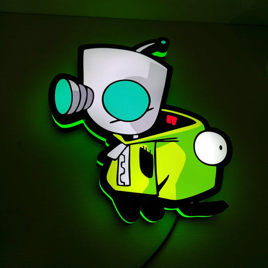 Invader Zim Movie Logo LED Nightlight Gift 3D Print Desktop Lightbox Custom Wall Decor for Cinema Kids Illuminated Gaming - FYLZGO Signs
