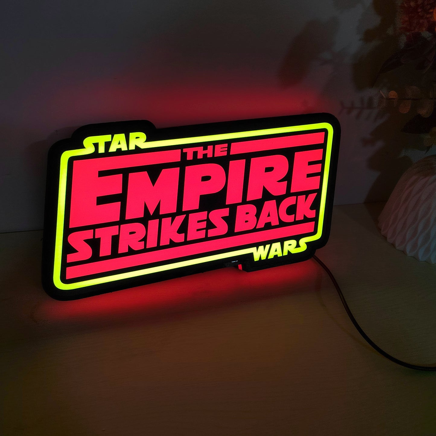 Star Wars The Empire Strikes Back 3D LED Sign Lighting Collection Handmade, Man Cave R2D2