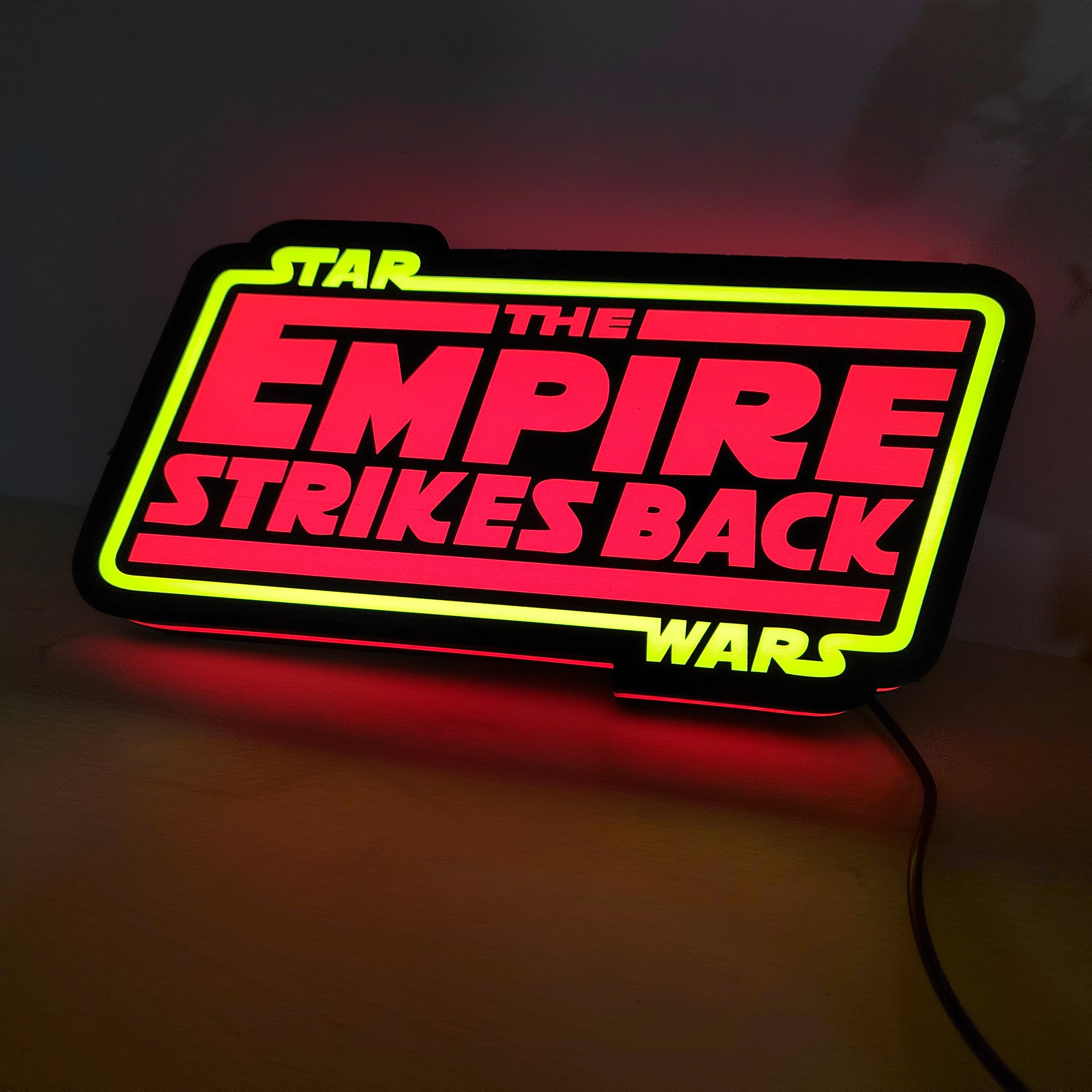 Star Wars The Empire Strikes Back 3D LED Sign Lighting Collection Handmade, Man Cave R2D2