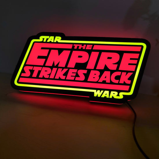 Star Wars The Empire Strikes Back 3D LED Sign Lighting Collection Handmade, Man Cave R2D2