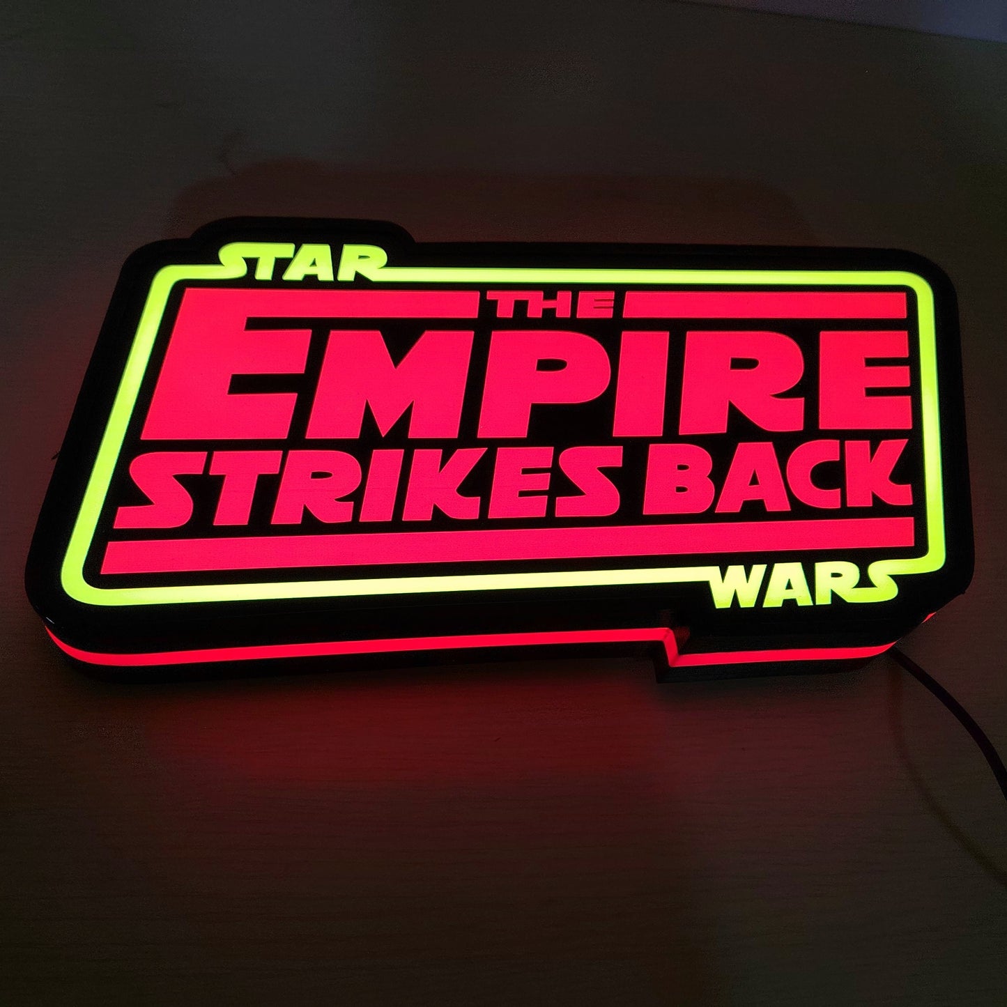 Star Wars The Empire Strikes Back 3D LED Sign Lighting Collection Handmade, Man Cave R2D2