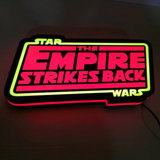 Star Wars The Empire Strikes Back 3D LED Sign Lighting Collection Handmade, Man Cave R2D2