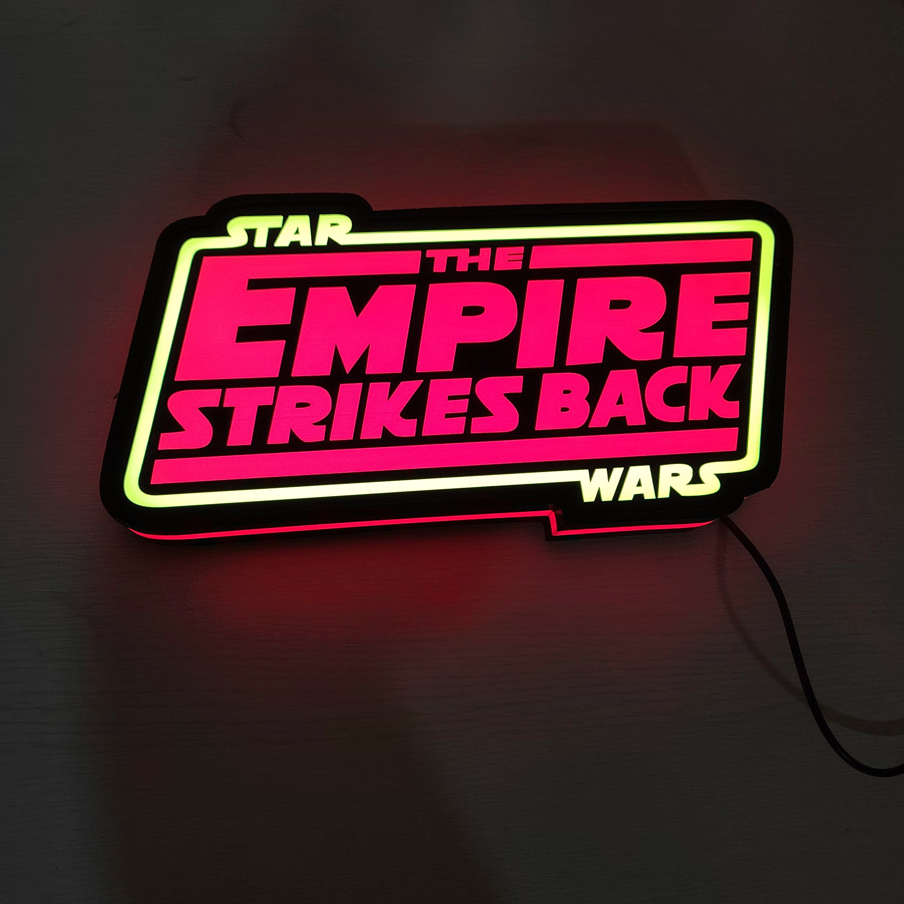 Star Wars The Empire Strikes Back 3D LED Sign Lighting Collection Handmade, Man Cave R2D2