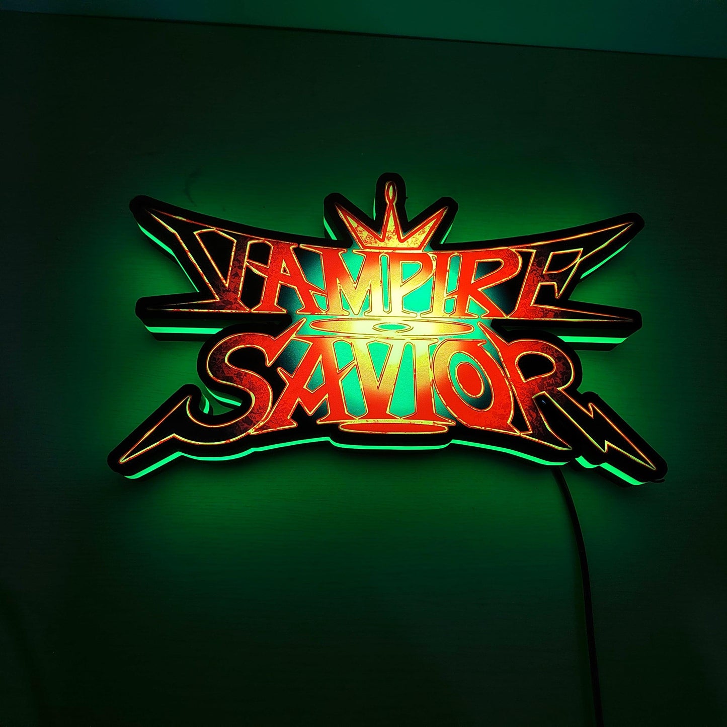 Custom Vampire Savior The Lord of Vampir Logo LED Nightlight 3D Print Desktop Lightbox RGB - FYLZGO Signs