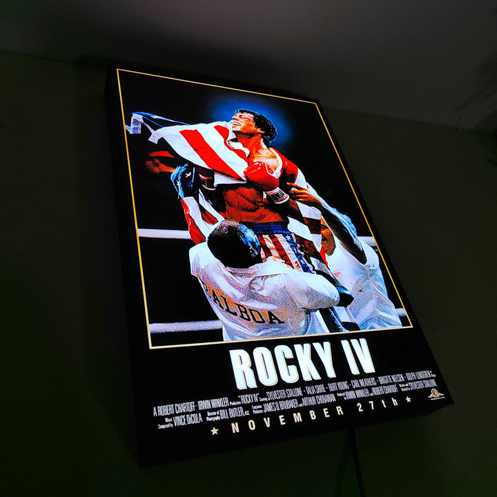 Rocky IV Poster LED Lightbox Fully Dimmable & Powered by USB 3D Printed Movie Poster