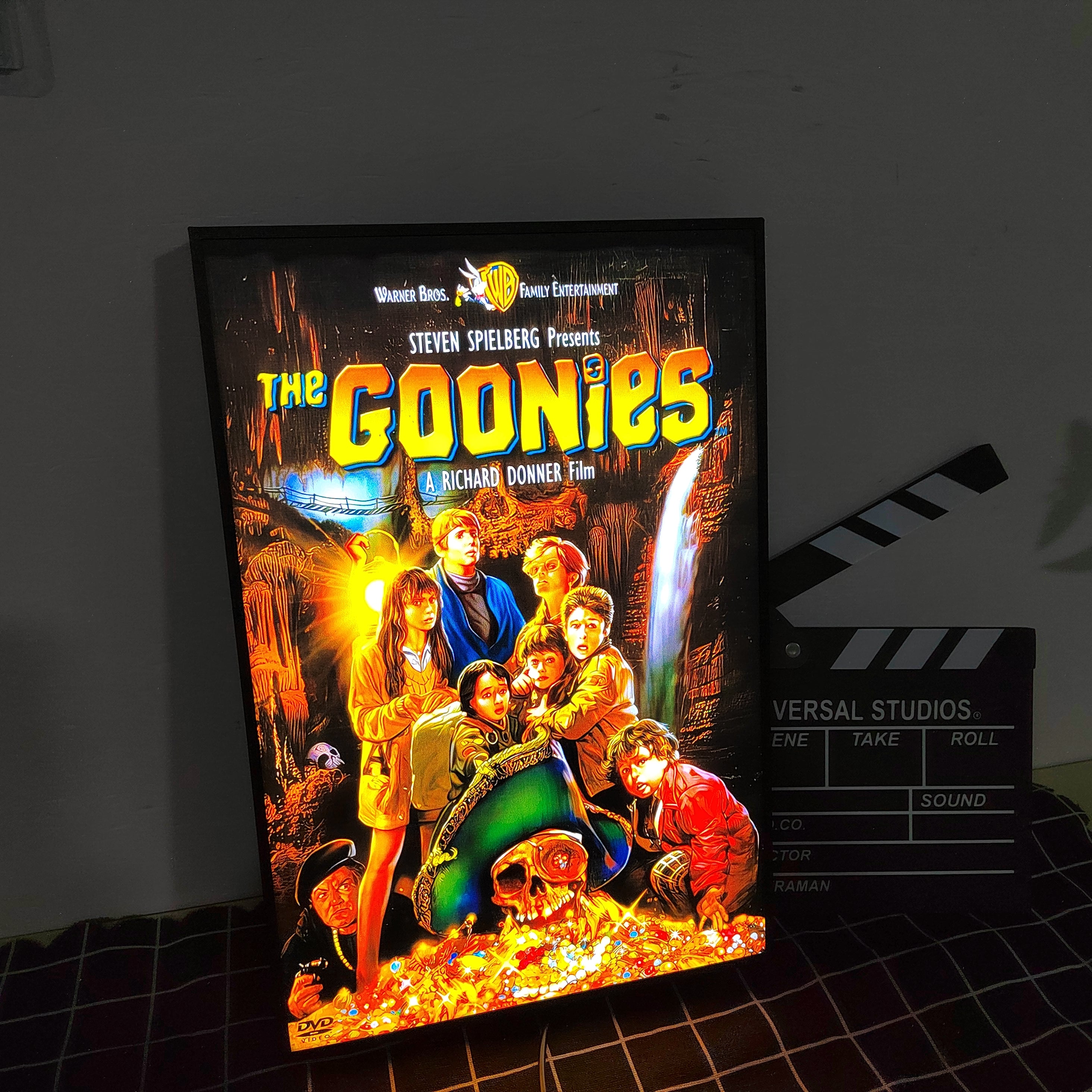 The Goonies Poster LED Lightbox Fully Dimmable & Powered by USB 3D Printed Movie Poster