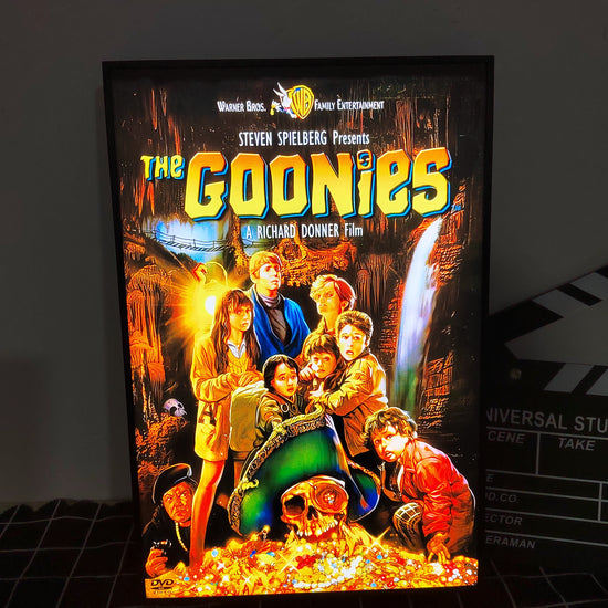 The Goonies Poster LED Lightbox Fully Dimmable & Powered by USB 3D Printed Movie Poster