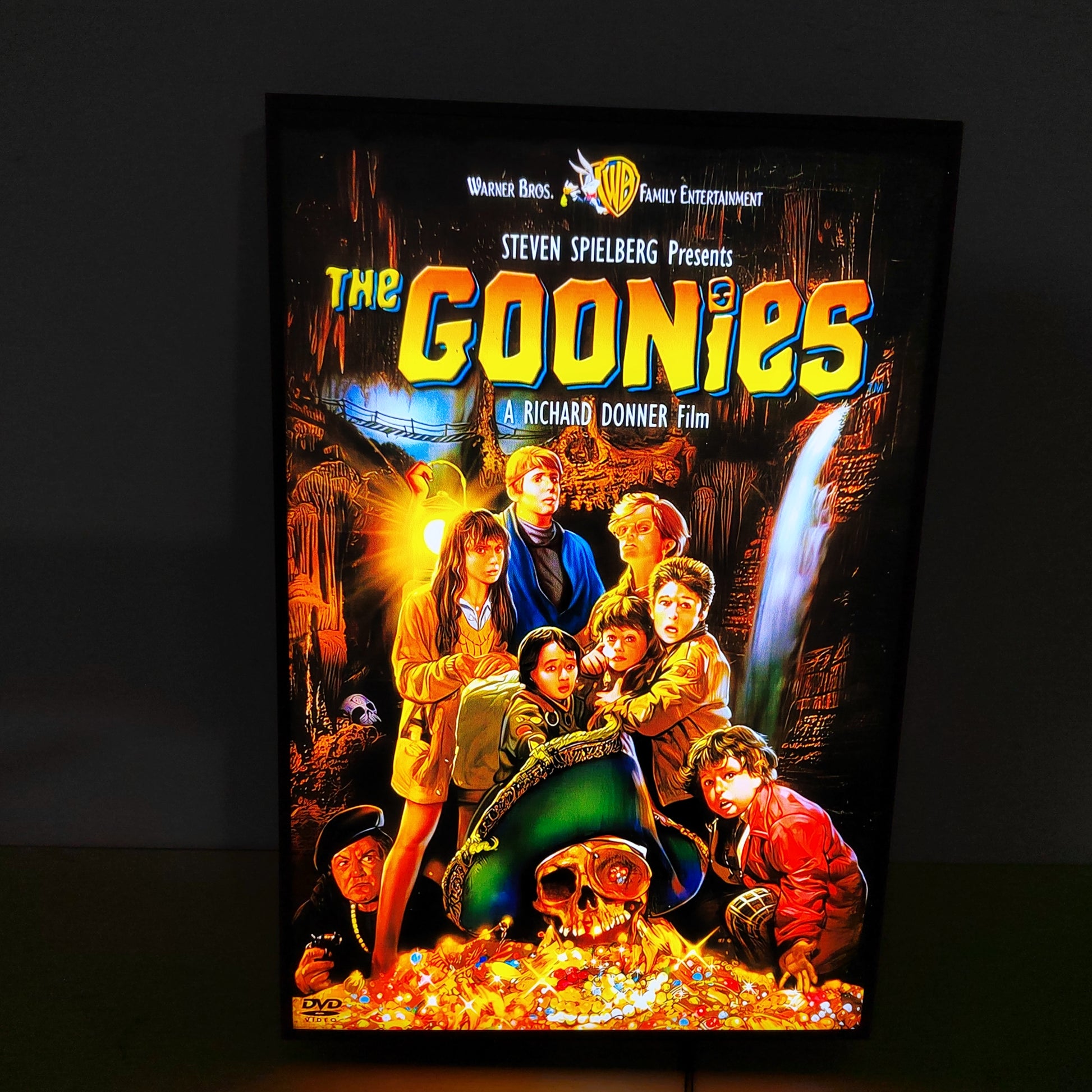 The Goonies Poster LED Lightbox Fully Dimmable & Powered by USB 3D Printed Movie Poster