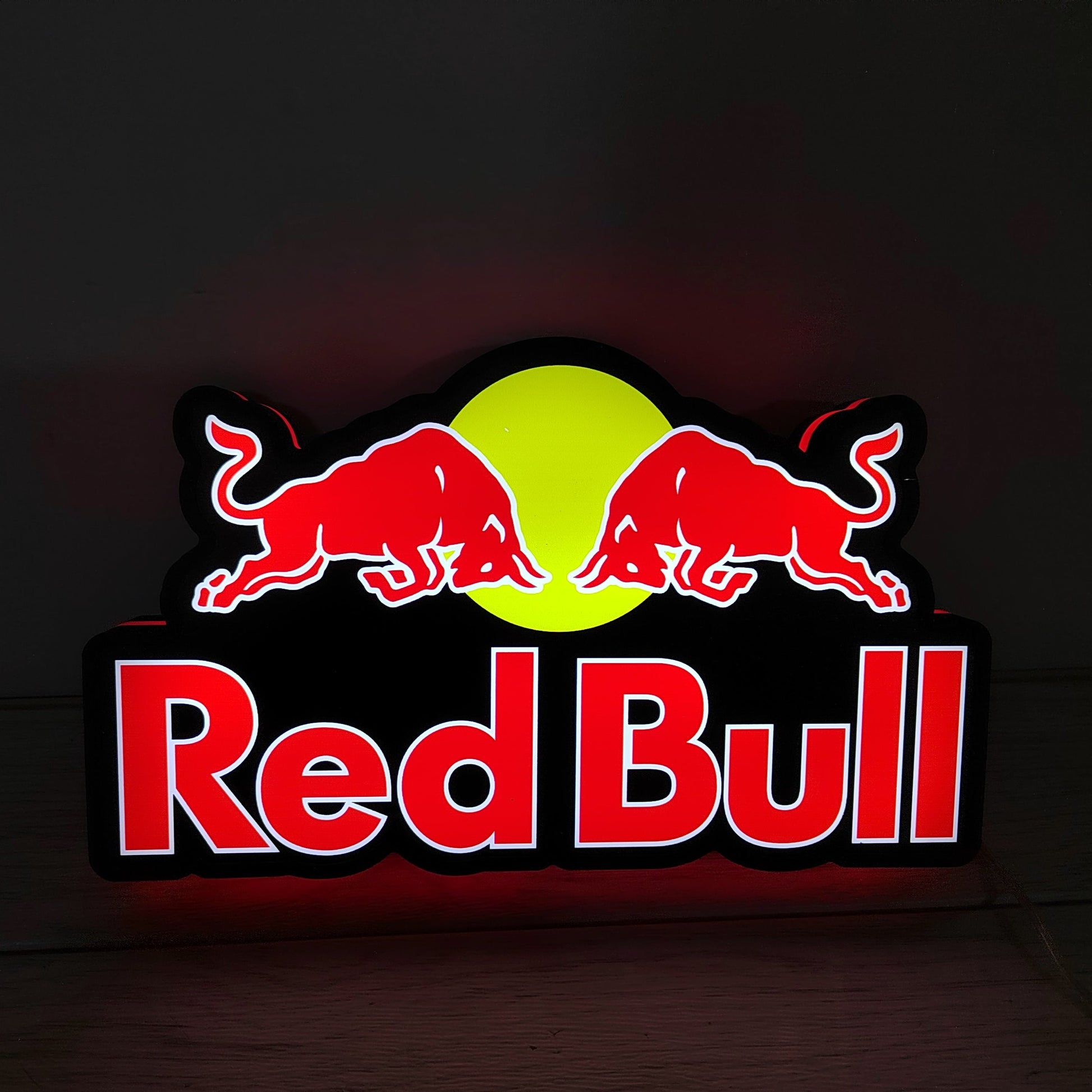 Red Bull Video Game Lightbox, Energy Drink Sign LED Light Box, Perfect for Mancave, Functional Dimmer, 5V, USB Compatible