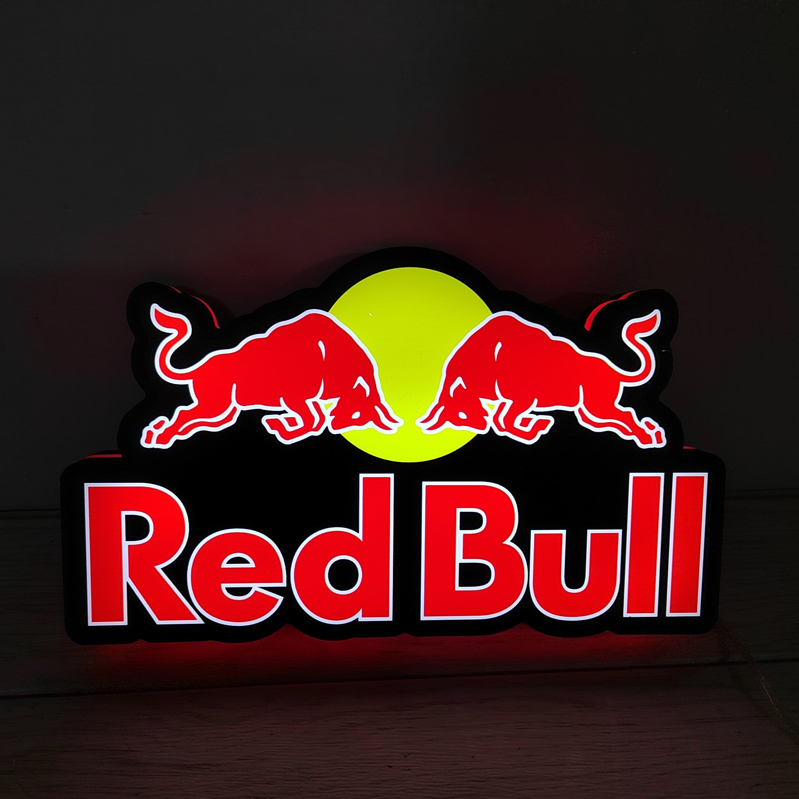 Red Bull Video Game Lightbox, Energy Drink Sign LED Light Box, Perfect for Mancave, Functional Dimmer, 5V, USB Compatible