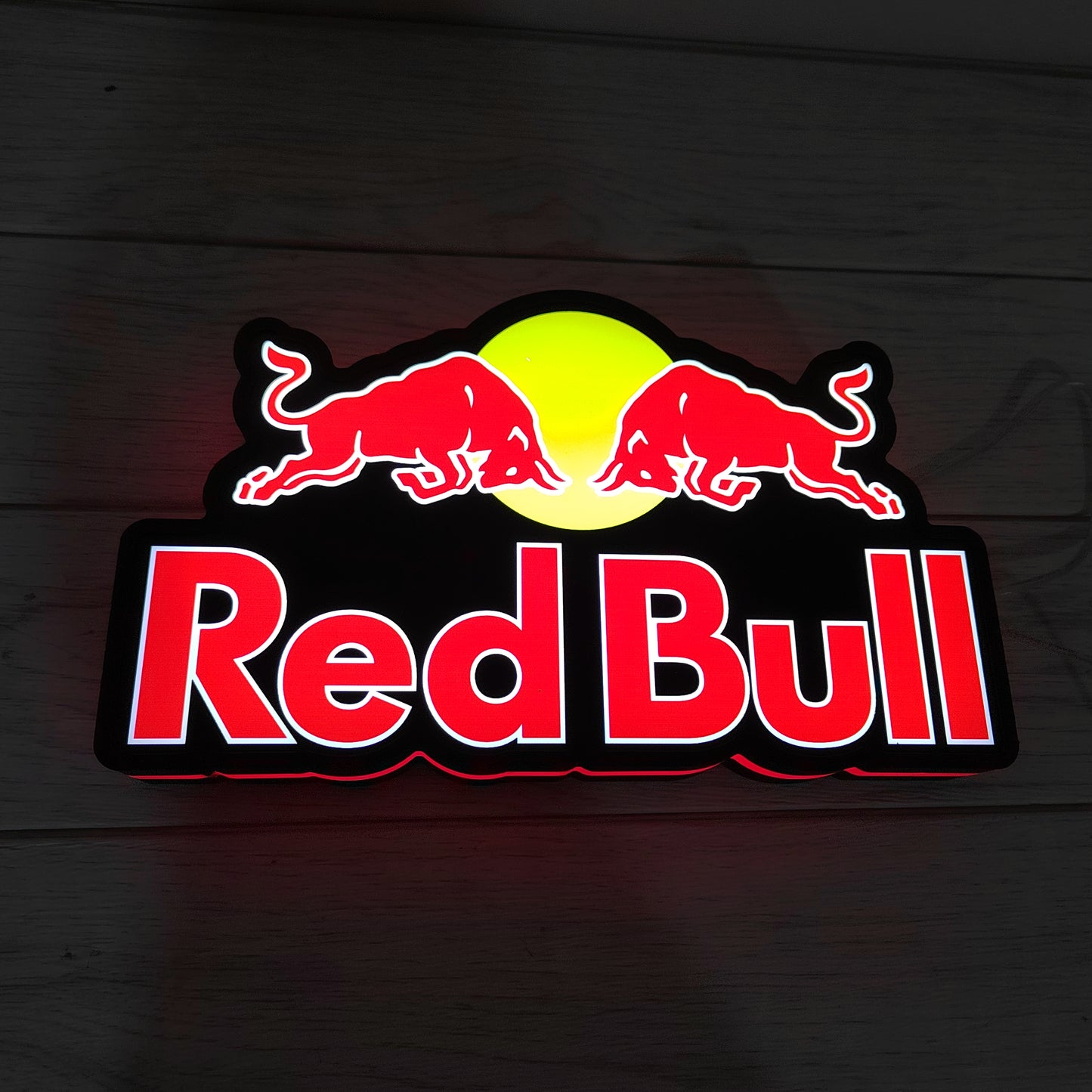 Red Bull Video Game Lightbox, Energy Drink Sign LED Light Box, Perfect for Mancave, Functional Dimmer, 5V, USB Compatible