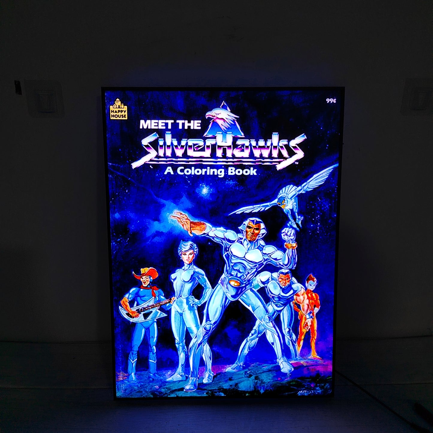 Meet the SilverHawks Poster LED Lightbox Fully Dimmable & Powered by USB 3D Printed Movie Poster