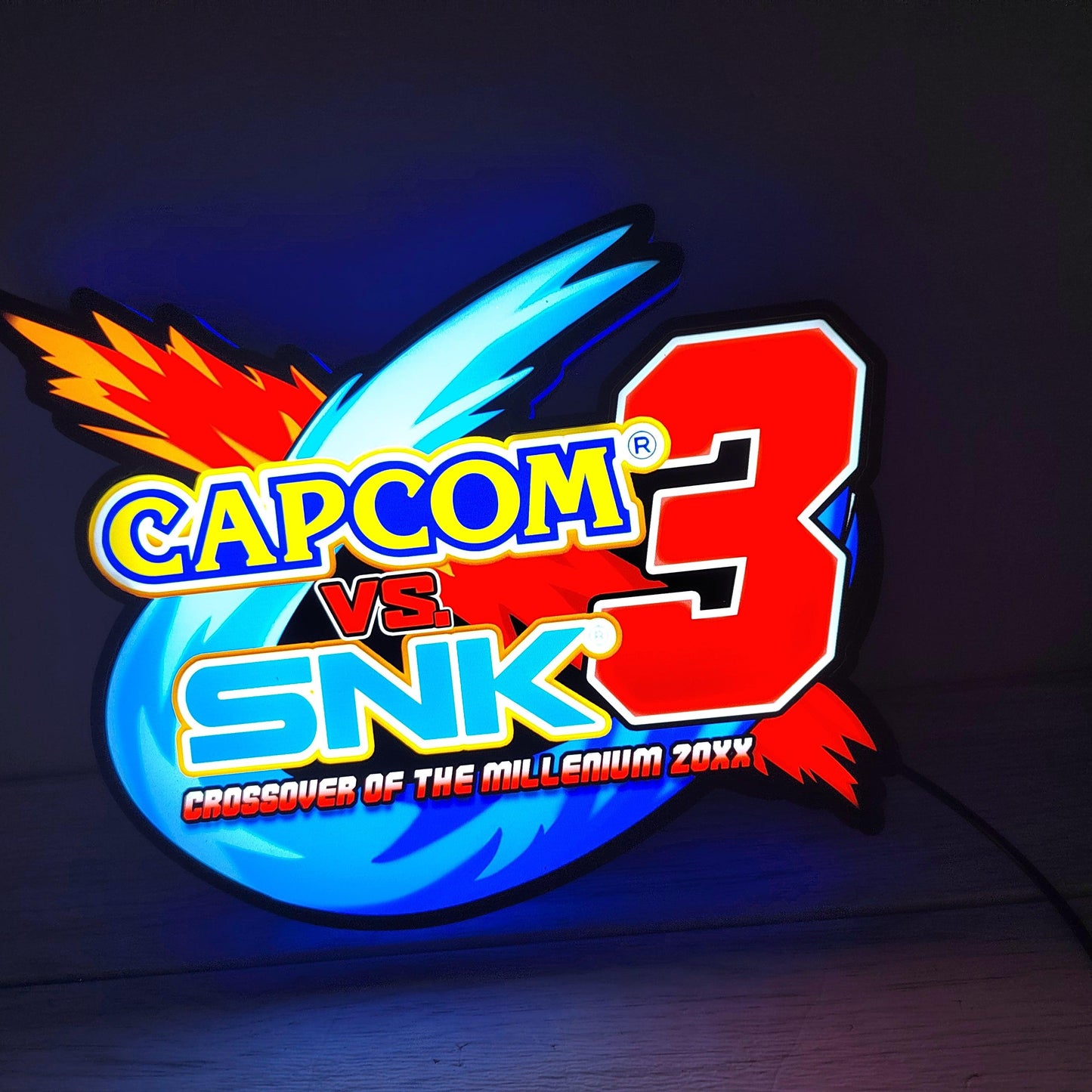 SNK vs Capcom, boîte à lumière LED d'arcade classique, décorations d'arcade de jeu de combat classique, décoration de flipper à boîte lumineuse LED