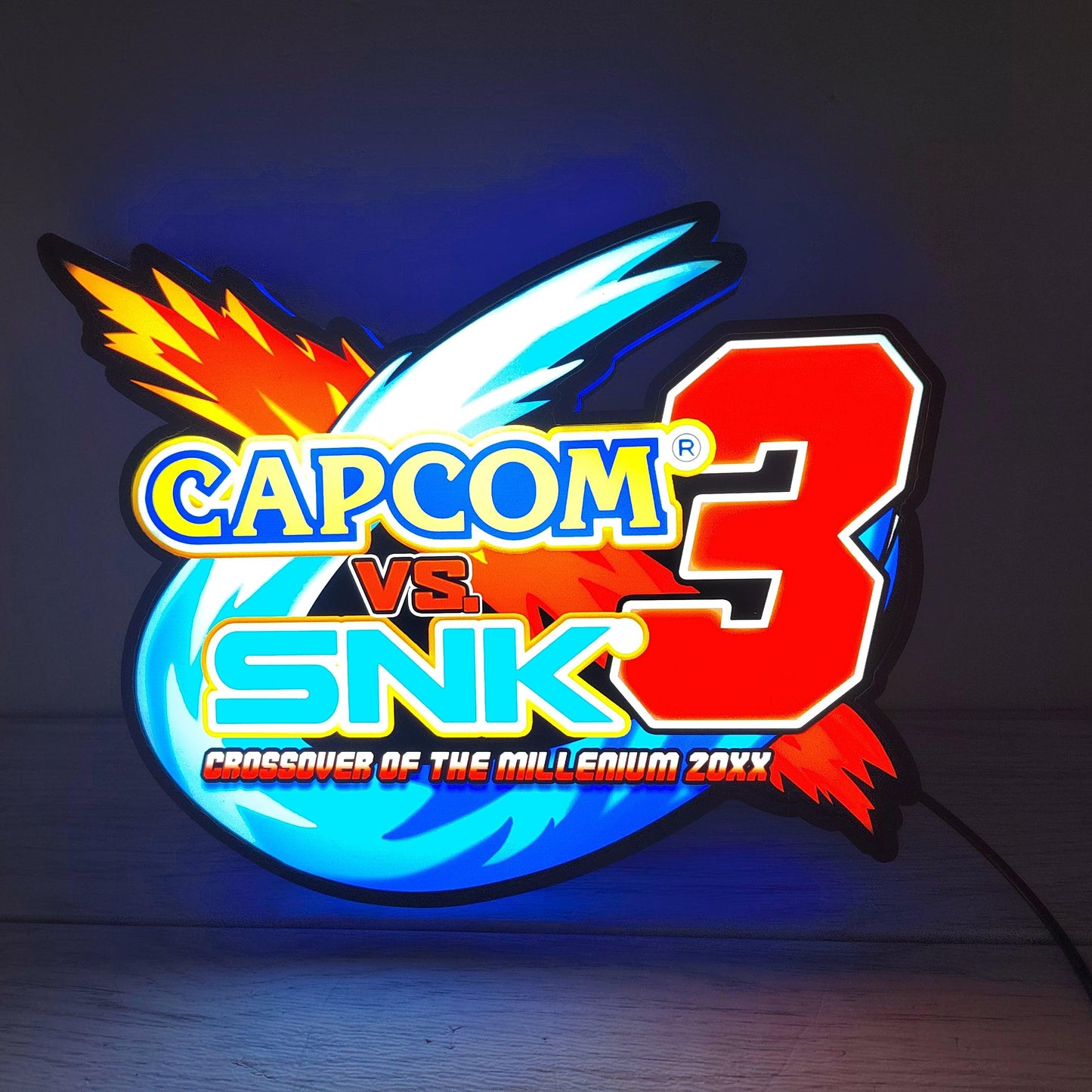 SNK vs Capcom, boîte à lumière LED d'arcade classique, décorations d'arcade de jeu de combat classique, décoration de flipper à boîte lumineuse LED