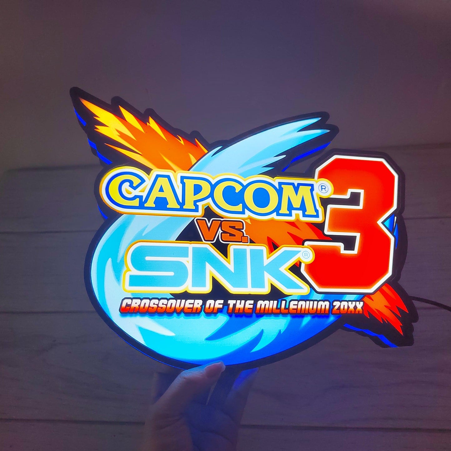 SNK vs Capcom, boîte à lumière LED d'arcade classique, décorations d'arcade de jeu de combat classique, décoration de flipper à boîte lumineuse LED