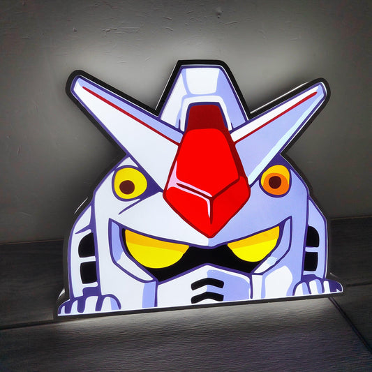 Mobile Suit Gundam Logo LED Nightlight Gift 3D Print Desktop Lightbox Illuminated Gaming Room Sign - FYLZGO Signs